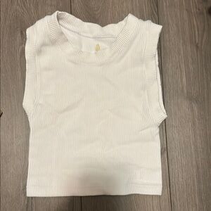 FP Movement by Free People White Ribbed Tank Top